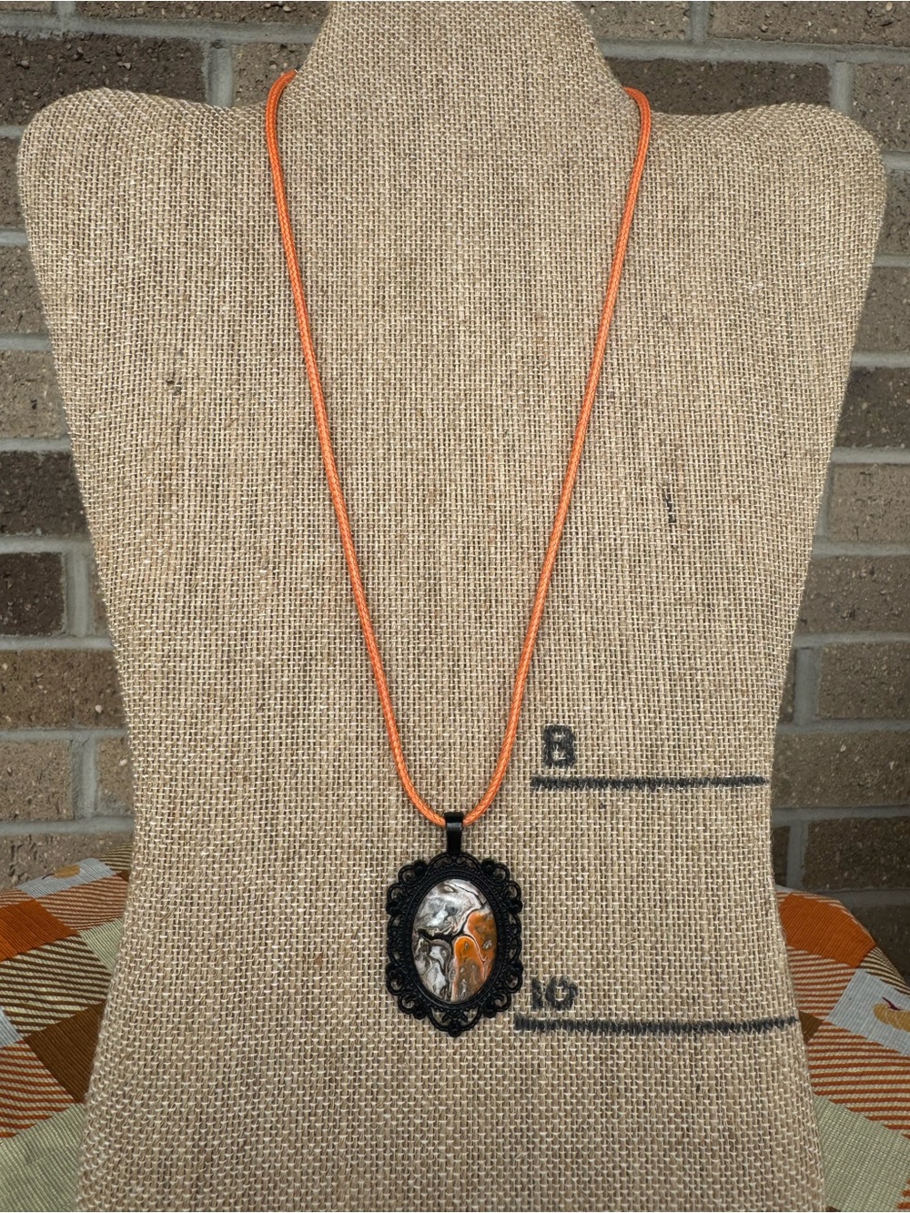 Whimsigoth Fluid Acrylic Pour Oval Cameo Pendant Necklace